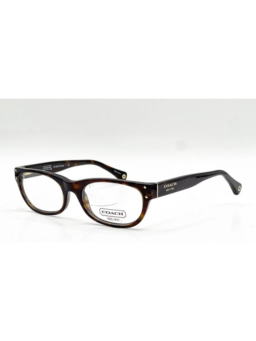 Coach HC 6034 5001 Dark Tortoise Rectangle Authentic Eyeglass Frames 50-17-135